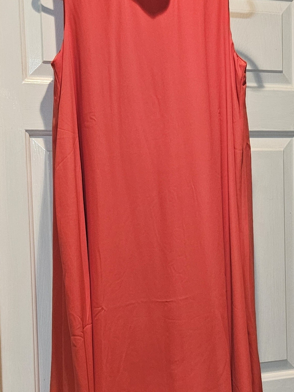 Jessica London Coral-Red Sleeveless Shift Dress